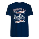Highway to Hell Motorradfahrer Biker Motorrad Männer in Navy - back view