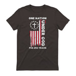 Christian American Flag Anniversary T-Shirt in Dark Chocolate - back view