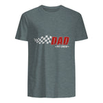 Dad Pit Crew Race Car T-Shirt in Dark Heather - back view