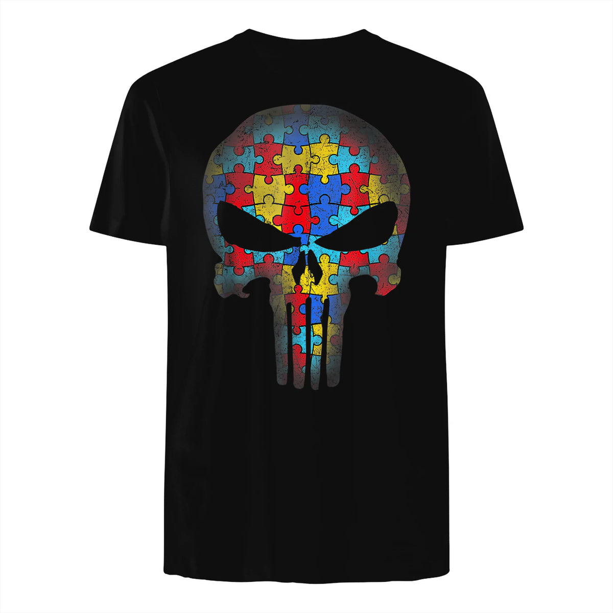 Autism Mens Womens Kids in Black - back view