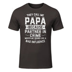 They Call Me Papa Because Partner in Crime Shirt Fathers Day in Dark Chocolate - front view