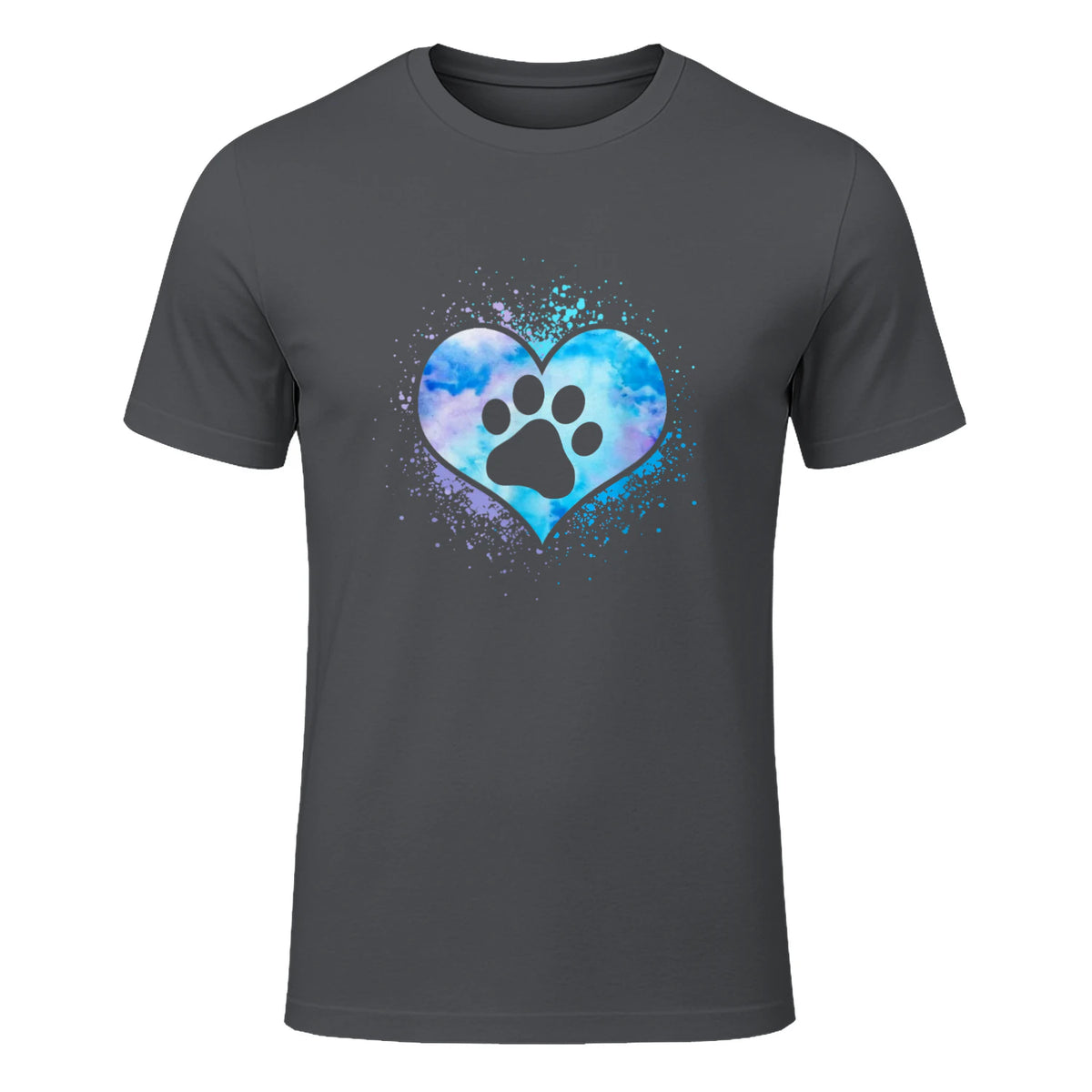 chien patte dans le coeur chien amoureux animal de compagnie in Charcoal - front view