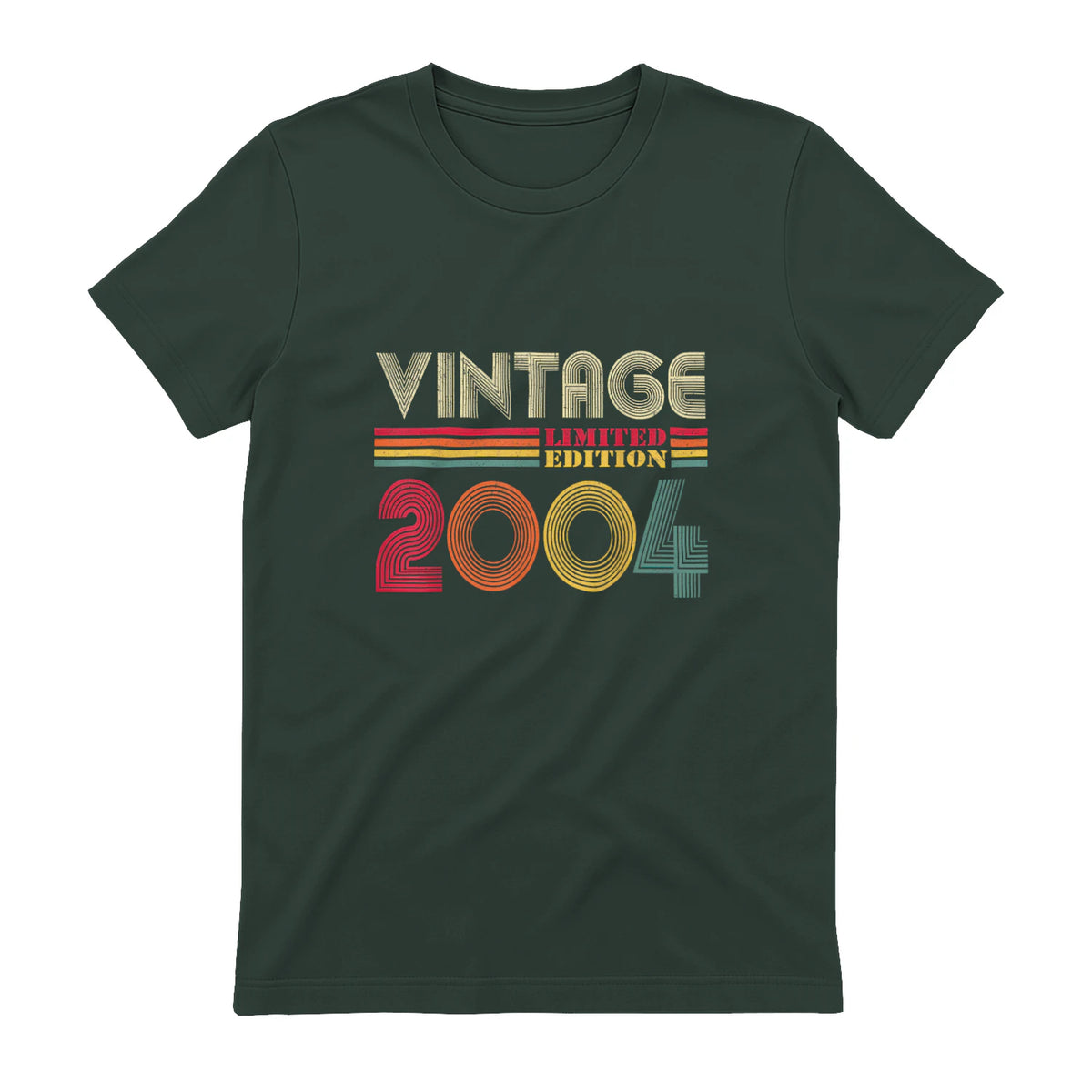 Vintage Twentieth Birthday Gift T-Shirt in Forest Green - back view