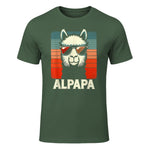 Bester Papa Alpapa Alpaka Frischgebackener Papa Vatertag T-Shirt in Military Green - front view