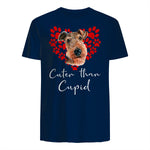 AIREDALE TERRIER Cuter Than Cupid Disant Saint Valentin in Navy - back view