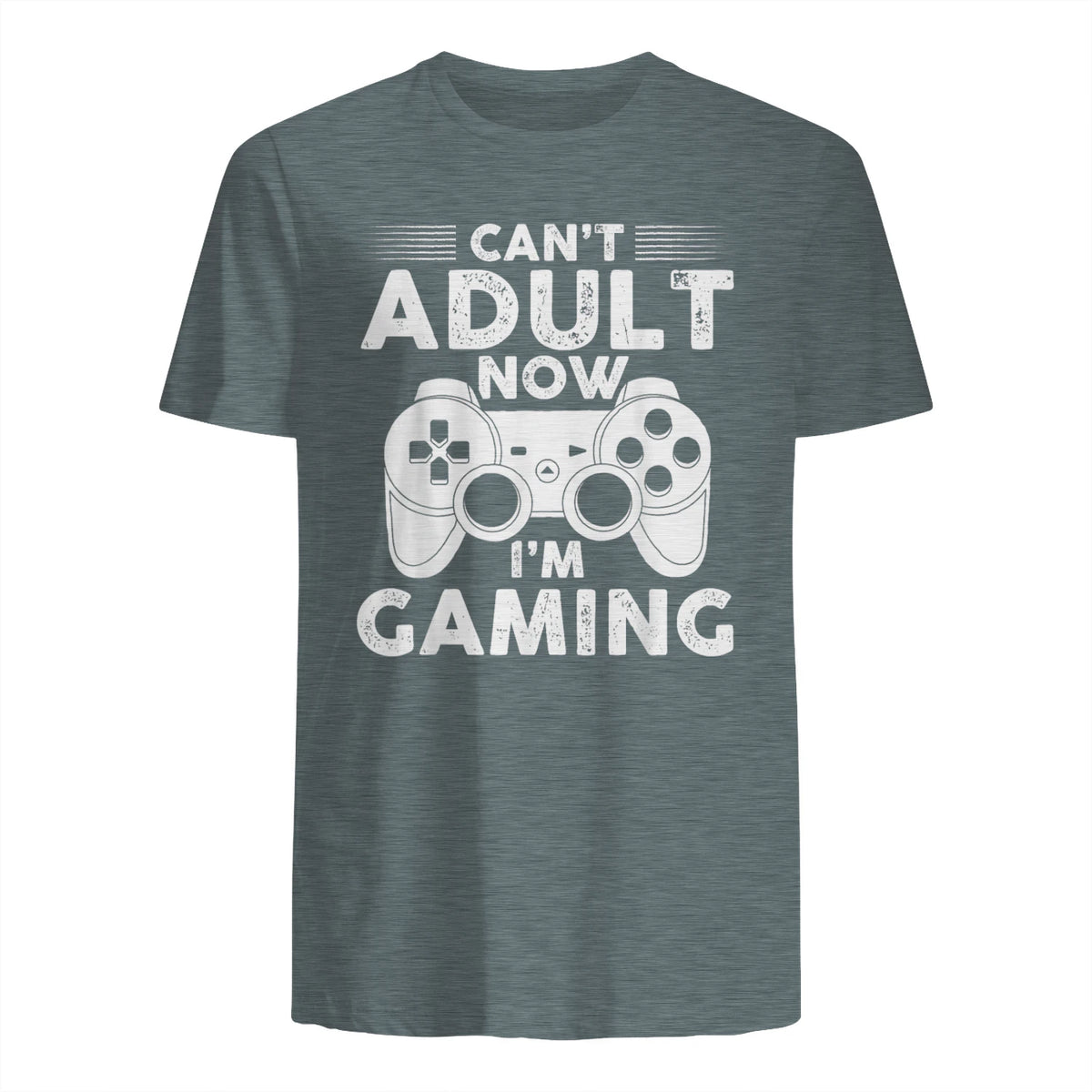 I Can't Adult Now I'm Gaming Gamer Console T-Shirt in Dark Heather - back view