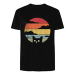 Pack A Punch Women's Retro Cat Graphic T-Shirt - Black, Short Sleev in Black - back view