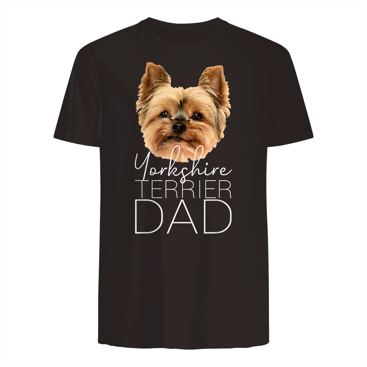Dog Dad Yorkshire Terrier – Chien Papa in Dark Chocolate - back view
