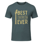 Best Dad Ever Guitar Chord T-Shirt in Dark Heather - front view