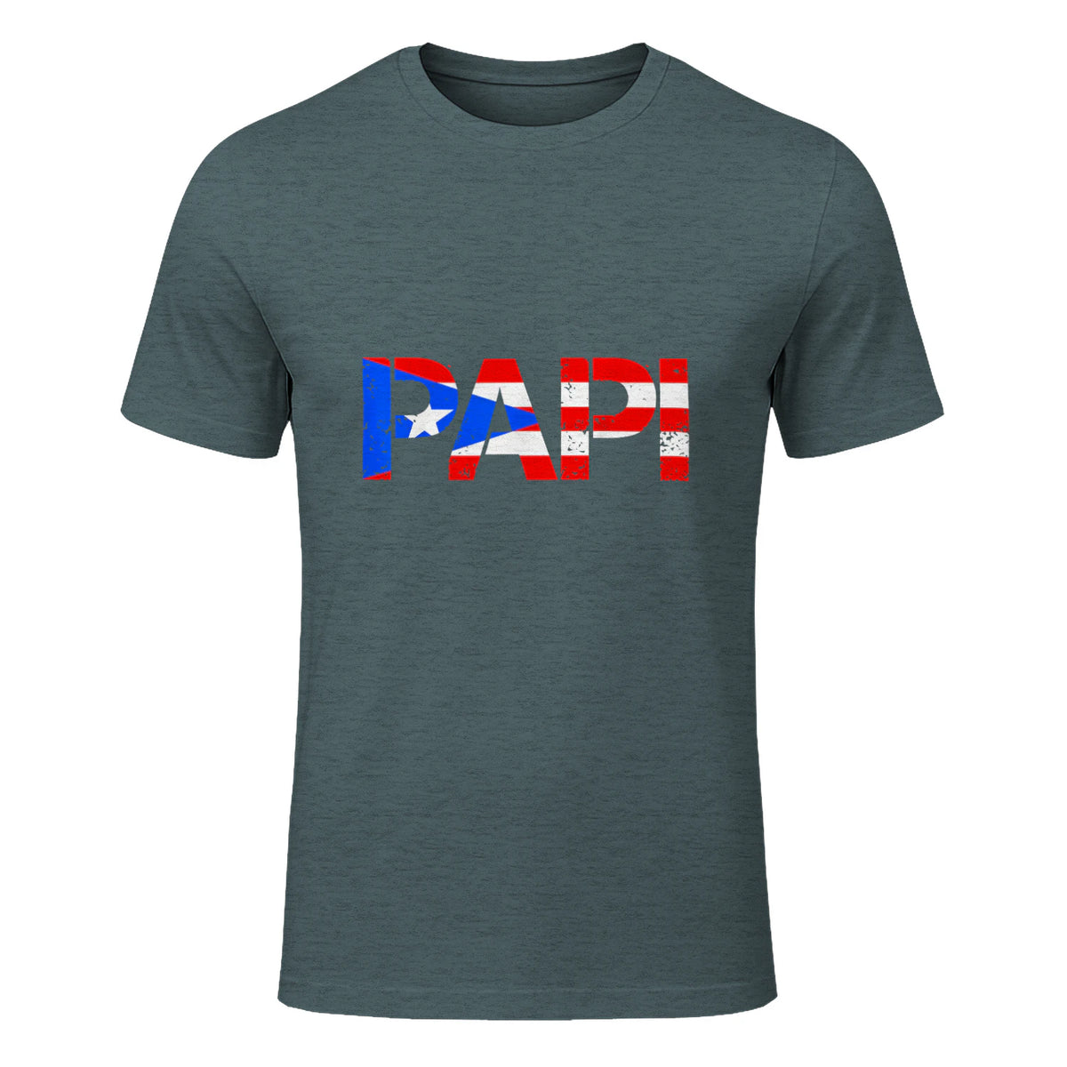 Puerto Rico Flag Father's Day Patriotic Puerto Rican Pride in Dark Heather - front view