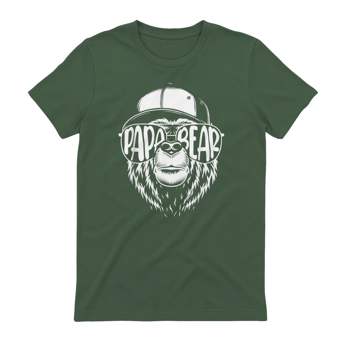 Grandfather Grandpa Son Daughter Children Gift Vatertag Schwarz Small Classic Fit Cartoon Bär Family Män in Military Green - back view