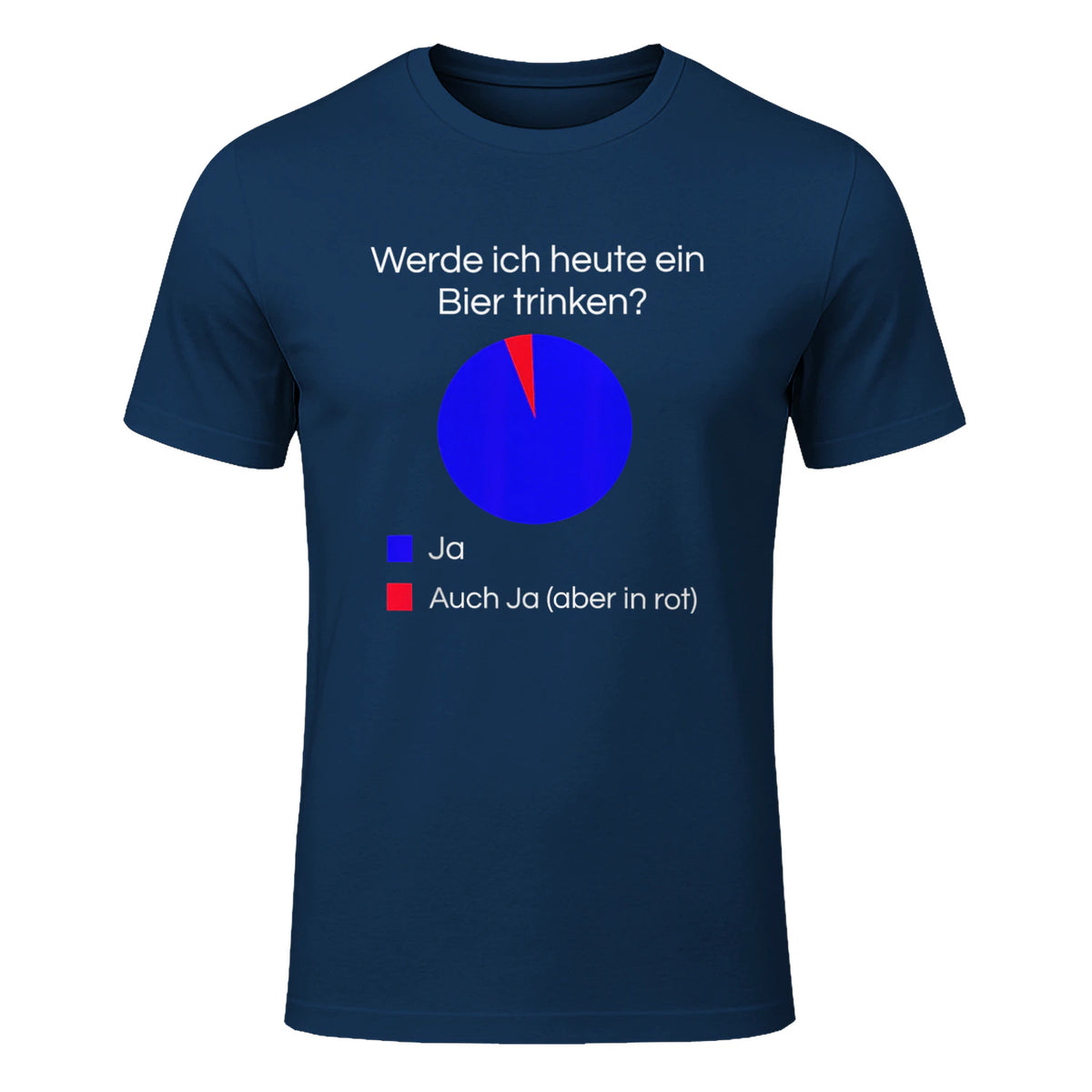 Lustiges Bier Shirt I Alkohol Trinken Party Fest Wein in Navy - front view