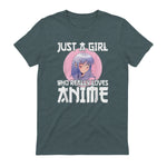 Manga & Anime Outfits for Women & Girls Anime Girl Merch Otaku Gift Just A Girl Who Loves Anime in Dark Heather - back view