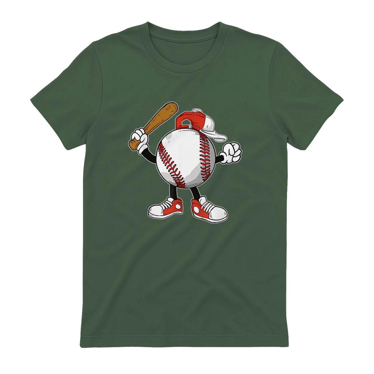 Baseball Boy T-Shirt in Military Green - back view