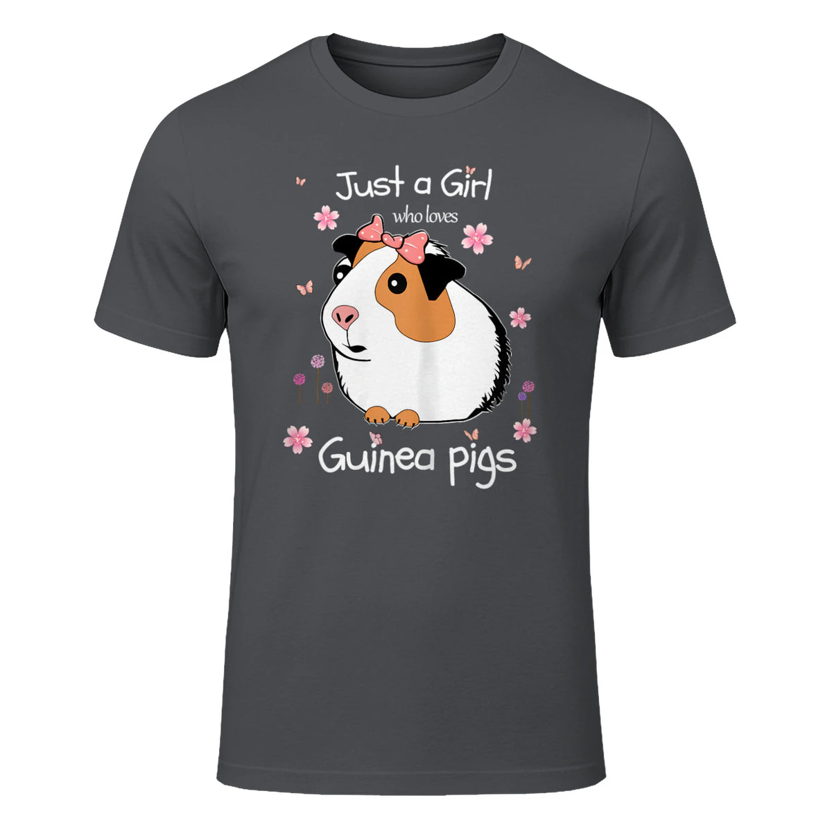Just a Girl Who Loves Guinea Pigs - Cute Pets Lover Gift in Charcoal - front view