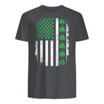 US American Flag with Shamrocks for St Patricks Day T-Shirt in Charcoal - back view