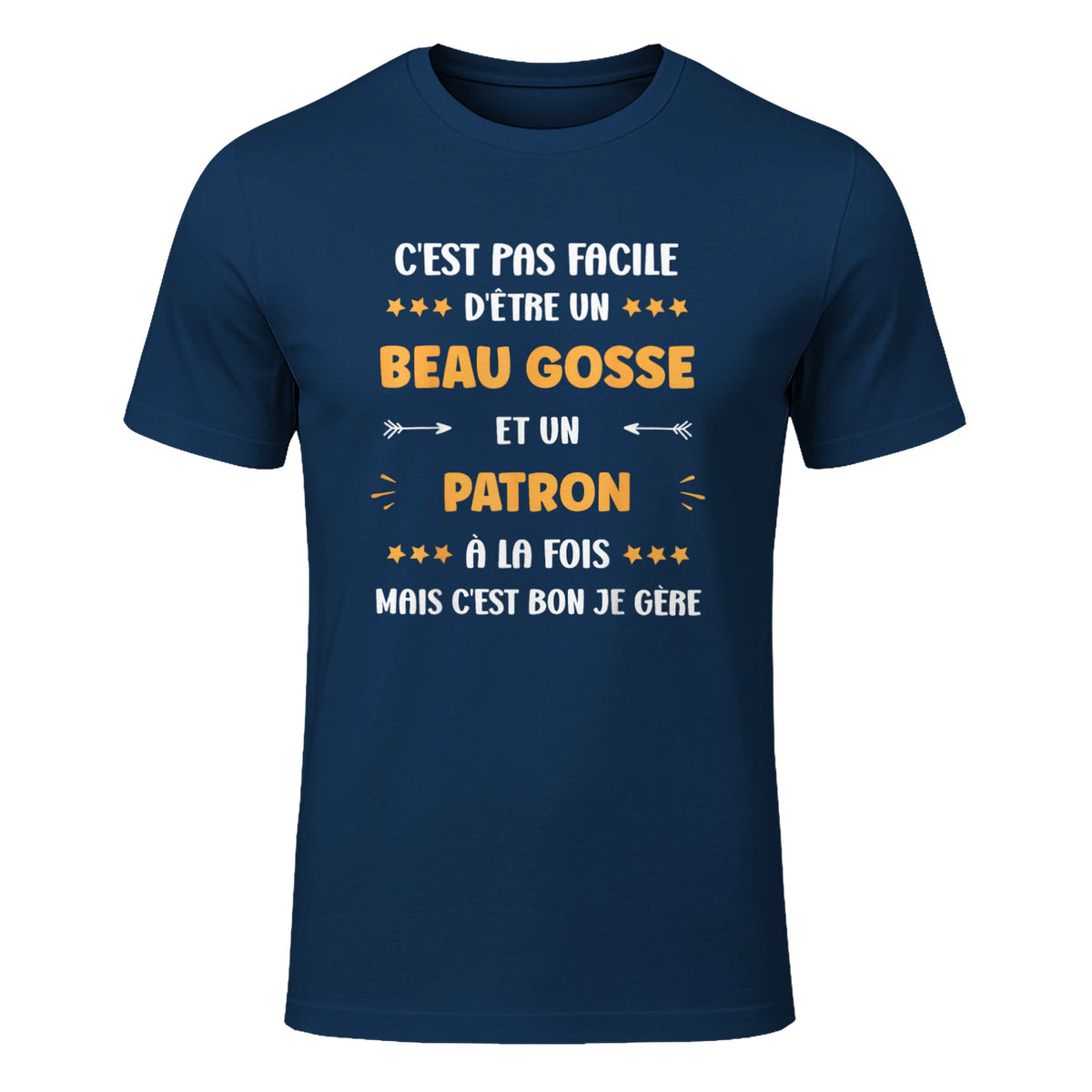 Départ Métier Super Patron Humour Beau Gosse Patron in Navy - front view