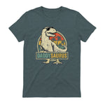 Daddysaurus T Rex Dinosaur Daddy Saurus Family Matching in Dark Heather - back view
