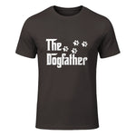 The Dogfather T-Shirt Dad Fathers Day Gift Dog Lover in Dark Chocolate - front view