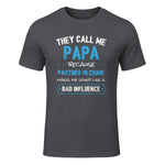 Funny Grandpa Papa Partner in Crime Dad in Charcoal - front view