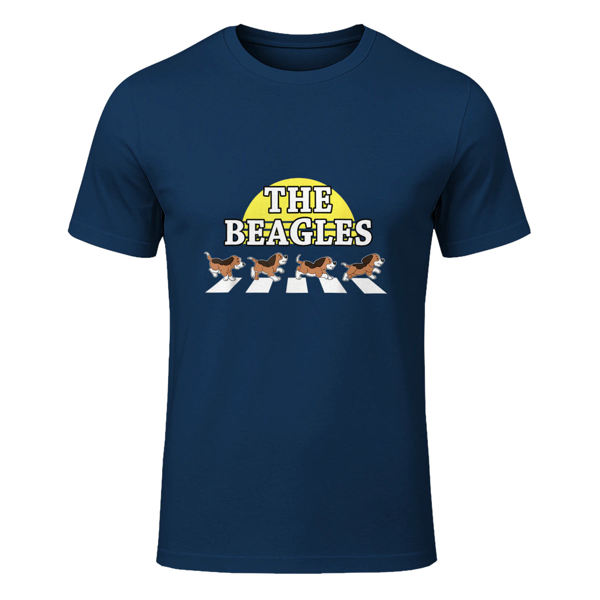 Drôle Les Beagles Beagle Dog Sitter Doggy Puppy Crosswalk in Navy - front view