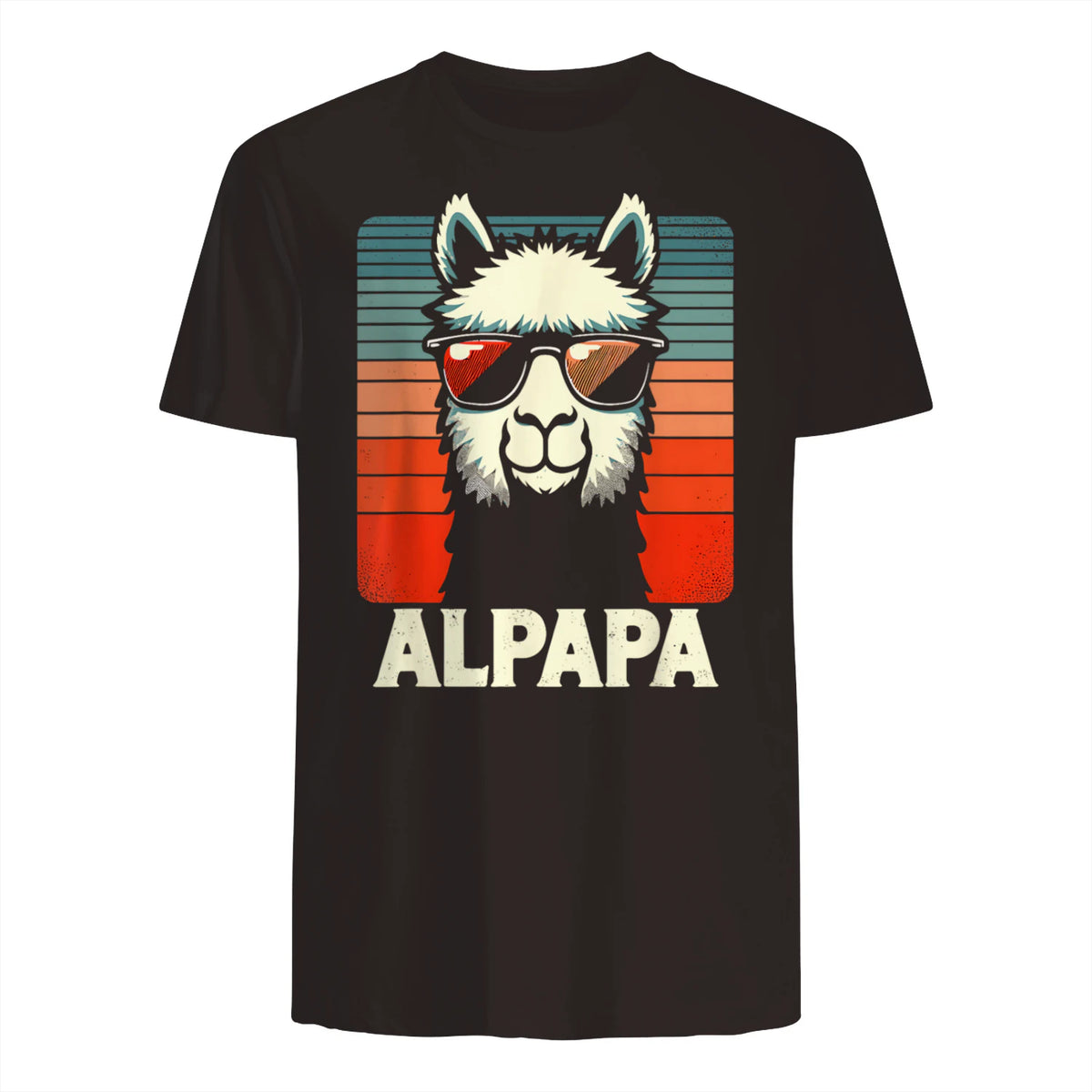 Bester Papa Alpapa Alpaka Frischgebackener Papa Vatertag T-Shirt in Dark Chocolate - back view
