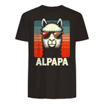 Bester Papa Alpapa Alpaka Frischgebackener Papa Vatertag T-Shirt in Dark Chocolate - back view