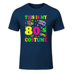 This Is My Eighties Costume Party T-Shirt in Navy - front view
