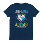 I Wear Blue For My Brother Autism Awareness in Navy - back view
