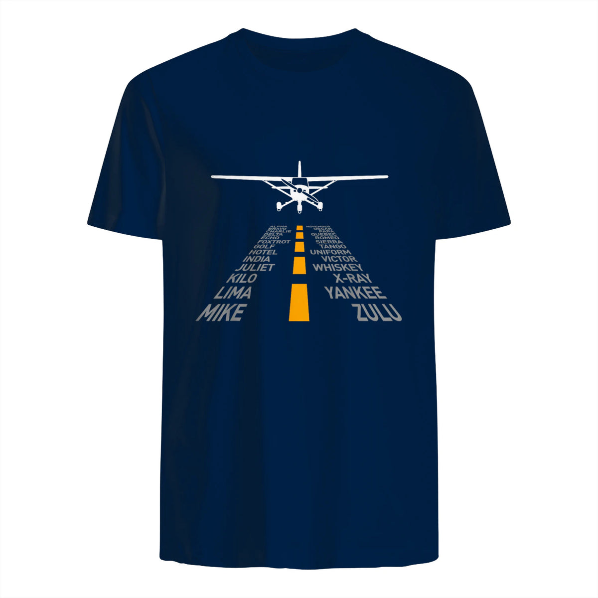 Avion RC Pilot Aéroport Piste Phonetic Alphabet Petit Avion in Navy - back view