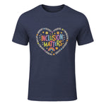 Inclusion Matters Special Education Teacher Autism Awareness in Heather Navy - front view