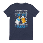 bientôt papa 2026 Annonce Futur Papa Humour Nouveau Papa tee in Heather Navy - back view