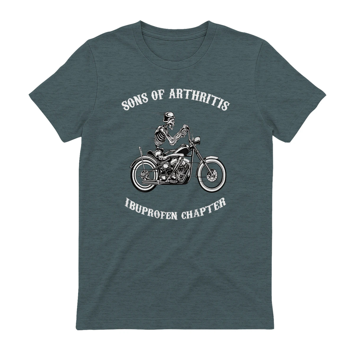 Sprüchewerkstatt Sons mit Arthritis Ibuprofen Chapter Motorradfahrer für Herren, Schwarz, in Dark Heather - back view