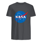 NASA Meatball Official Logo T-Shirt in Charcoal - back view