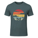 Pack A Punch Women's Retro Cat Graphic T-Shirt - Black, Short Sleev in Dark Heather - front view
