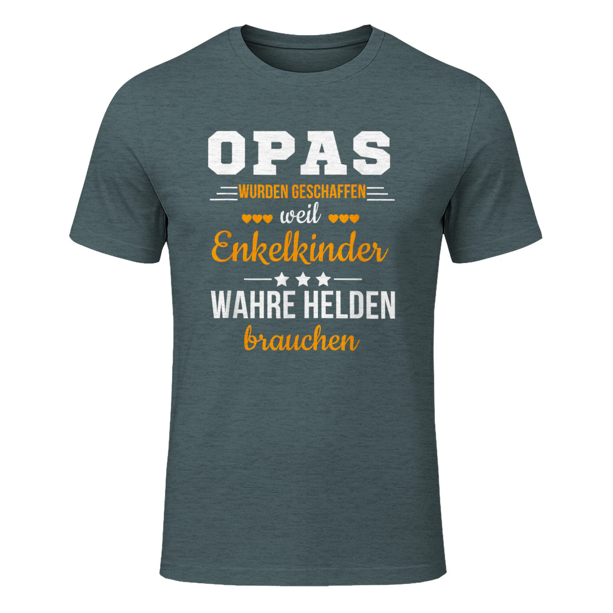 Opas Weil Enkelkinder Wahre Helden Brauchen Großvater Spruch in Dark Heather - front view