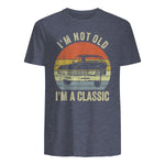I'm Not Old Just Classic Funny Fathers Day Gift Dad T-Shirt in Heather Navy - back view