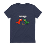 Dude Did You Eat The Last Unicorn Funny Dinosaur in Heather Navy - back view