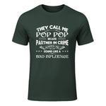 Funny Pop Pop Dad Shirt Valentine Fathers Day Christmas in Forest Green - front view