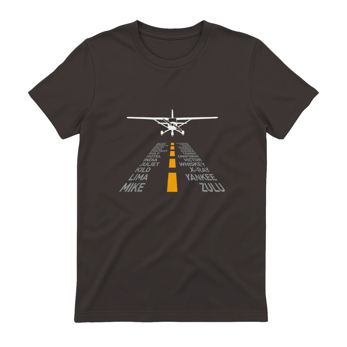 Avion RC Pilot Aéroport Piste Phonetic Alphabet Petit Avion in Dark Chocolate - back view