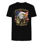Anniversary Eagle Liberty Bell T-Shirt in Black - back view