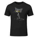 Funny Meh Cat Gift for Cat Lovers in Black - front view