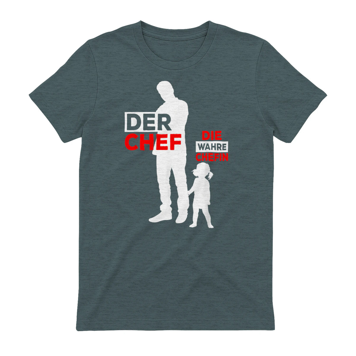 Vater Tochter Partnerlook Vatertag Papa Tochter in Dark Heather - back view