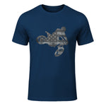 Dirt Bike American Flag T-Shirt Motocross Enduro Shirt T-Shirt in Navy - front view