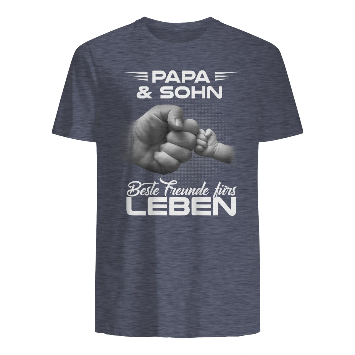Papa & Sohn Beste Freunde Fürs Leben Vatertag Partnerlook in Heather Navy - back view