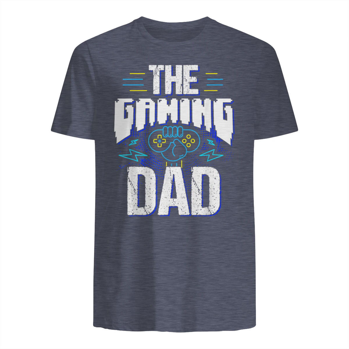 Gamer Zocker Games Pc - Best Gaming Dad Ever T-Shirt in Heather Navy - back view