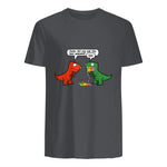 Dude Did You Eat The Last Unicorn Funny Dinosaur in Charcoal - back view