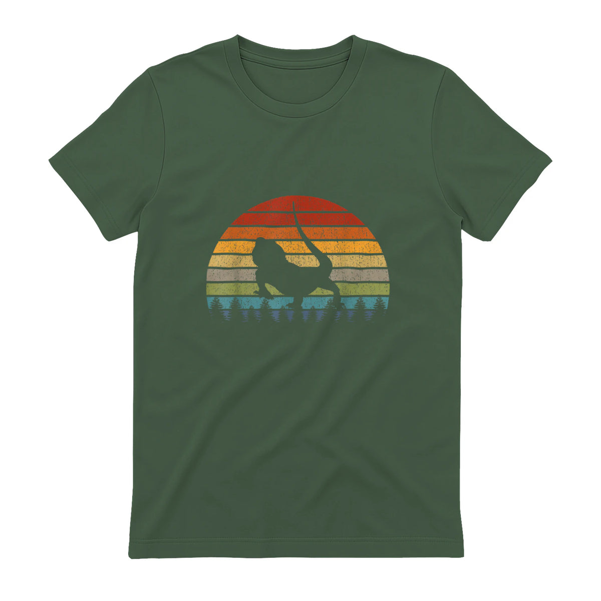 Dragon barbu - Graphique rétro - Lover vintage in Military Green - back view