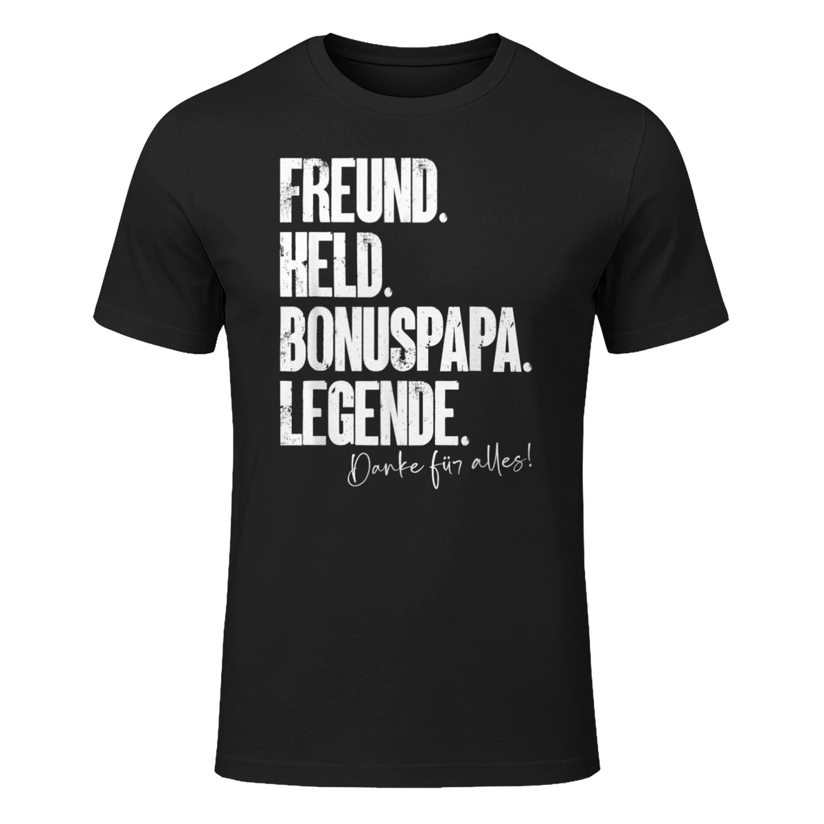 Bonuspapa Bester Stiefpapa Stiefvater Bonus Papa T-Shirt in Black - front view