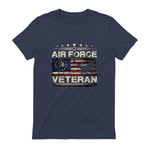 Veteran US Air Force TShirt - American Betsy Ross Flag T-Shirt in Heather Navy - back view